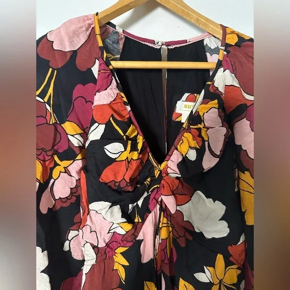 Maeve by Anthropologie Deep-V Ruched Midi Dress - Picture 8 of 9